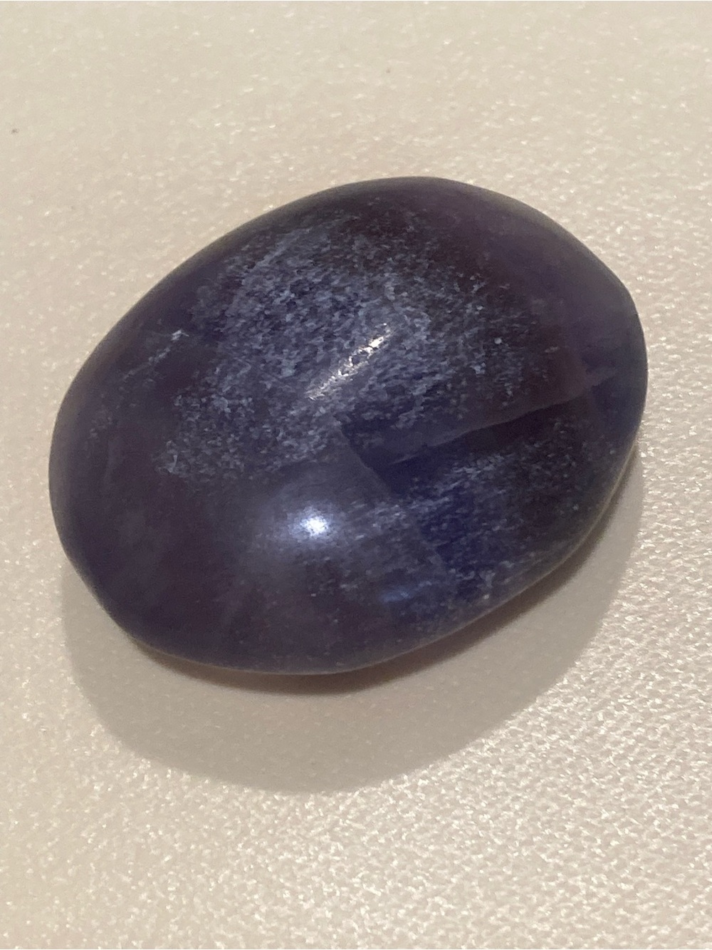 Deep Purple Fluorite Palm Stone Polished Gemstone - Picture 4 of 8